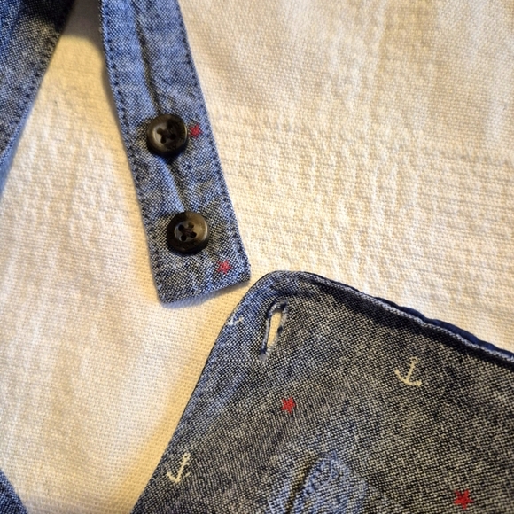 Janie and Jack boys 18-24 months overalls chambray lined, stars & anchors VGUC - Picture 10 of 11